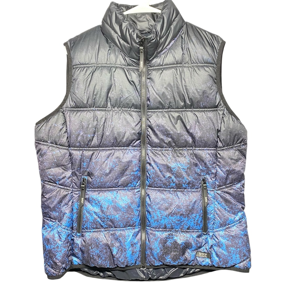 Marc New York Andrew Marc Performance Puffer Vest Men's‎ XL Black Blue Ombre